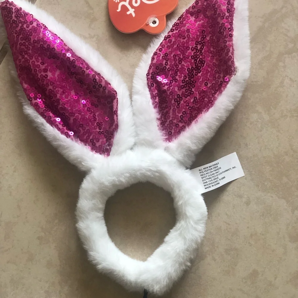 🐰 NWT lot of Easter small pet wear T Rex t shirt and 3 bunny ears total 4 pieces